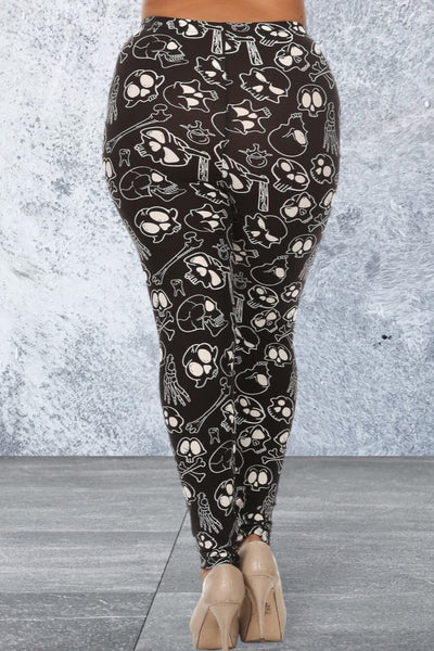 Plus Size full length Skull Leggings