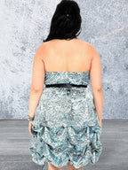 Plus Size Tiffany Blue Strapless Cocktail Dress