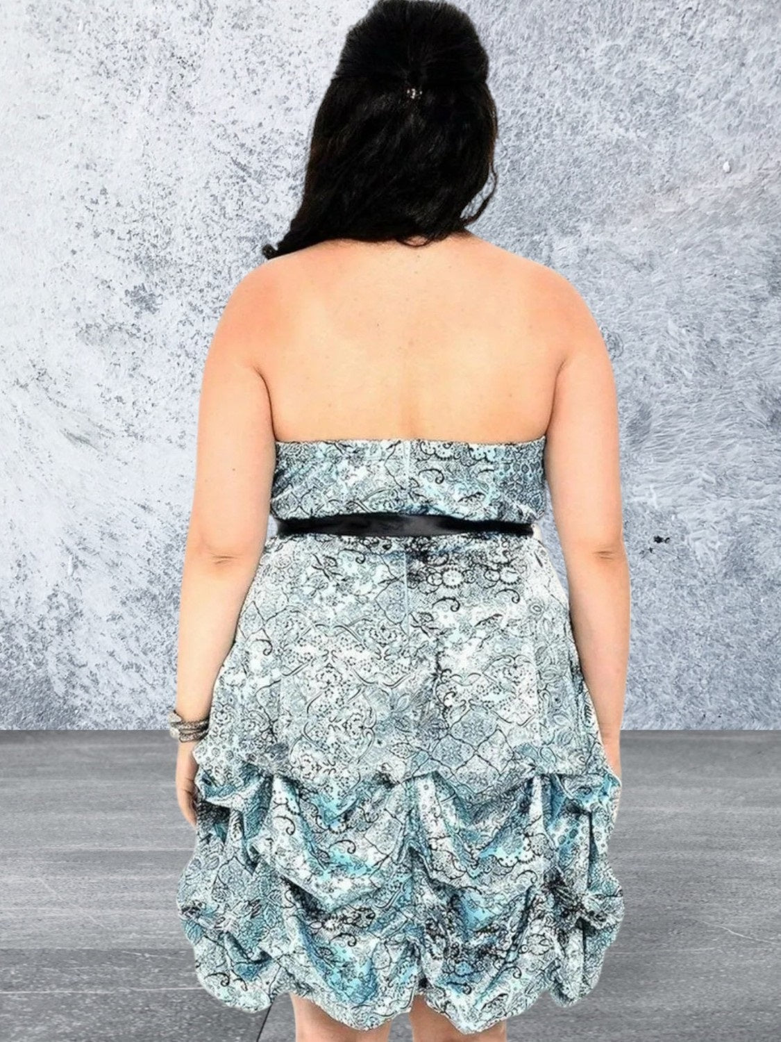 Plus Size Tiffany Blue Strapless Cocktail Dress
