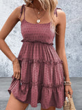 Spaghetti Strap Frill Tiered Summer Dress