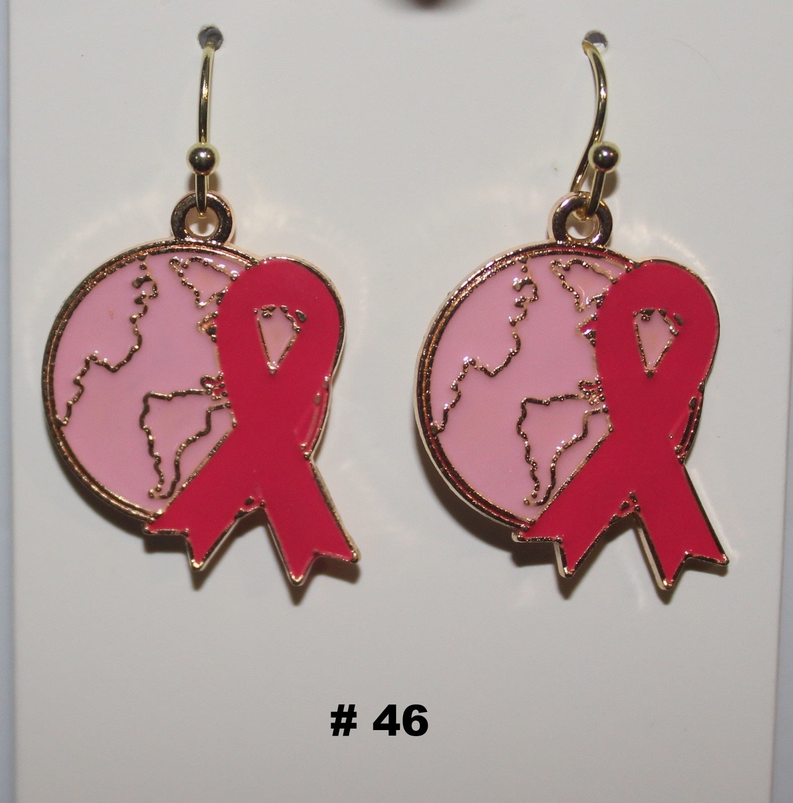 Handmade breast cancer earrings