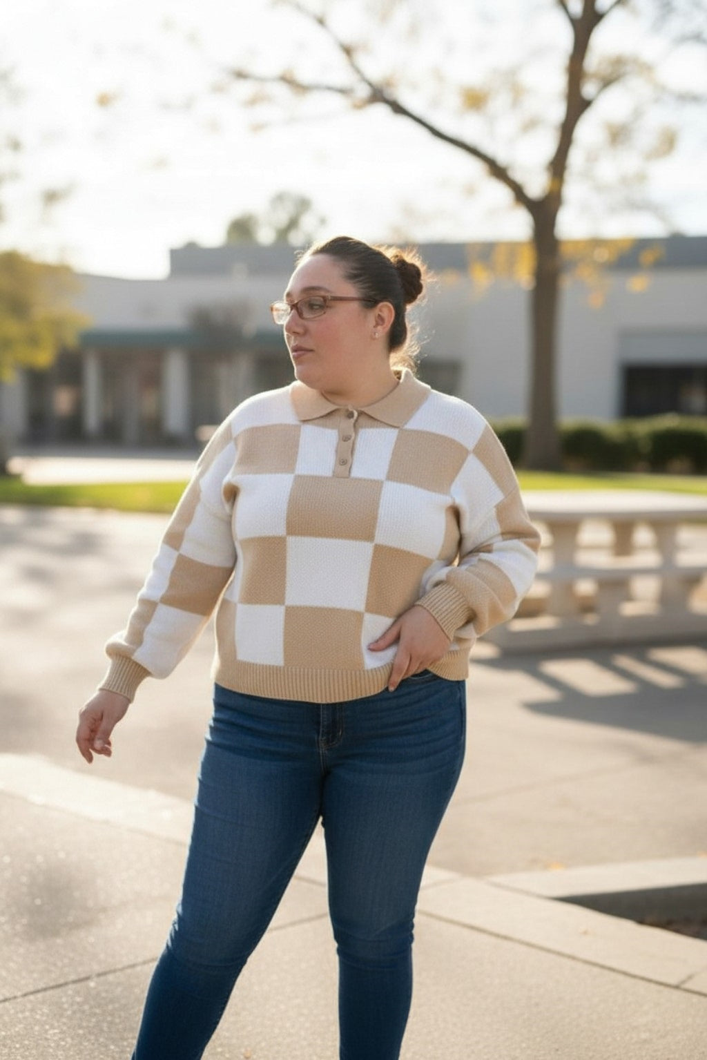 Women's Polo Collar Loose Sweater