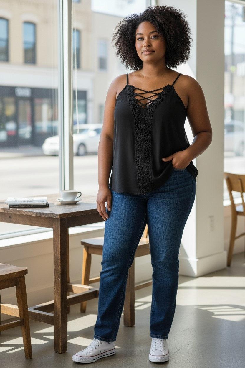 Plus Size V-Neckline Sleeveless Top