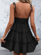 Spaghetti Strap Frill Tiered Summer Dress