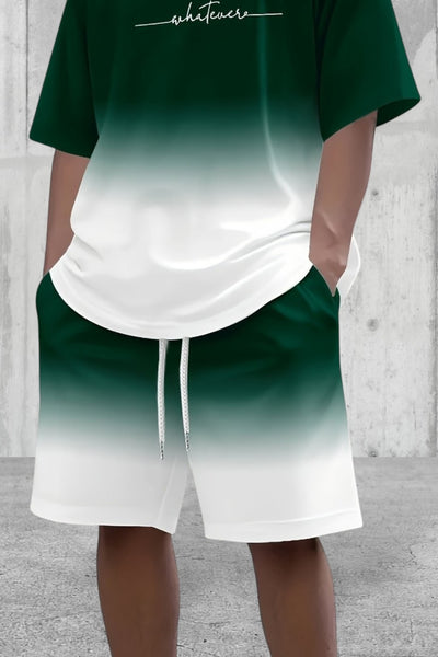 Men's Two-Piece Short Sleeves Top With Matching Shorts