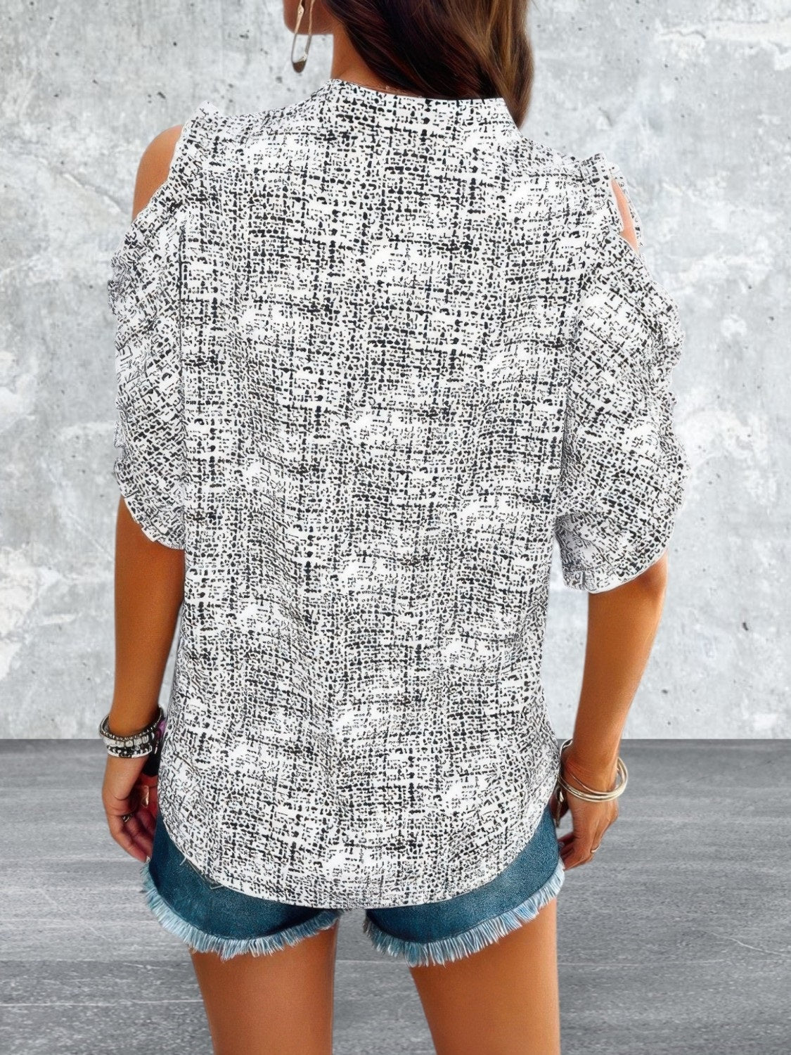 Women's lightweight Cold Shoulder Loose Top