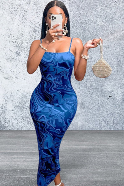 Backless Spaghetti Strap Sleeveless Maxi Dress