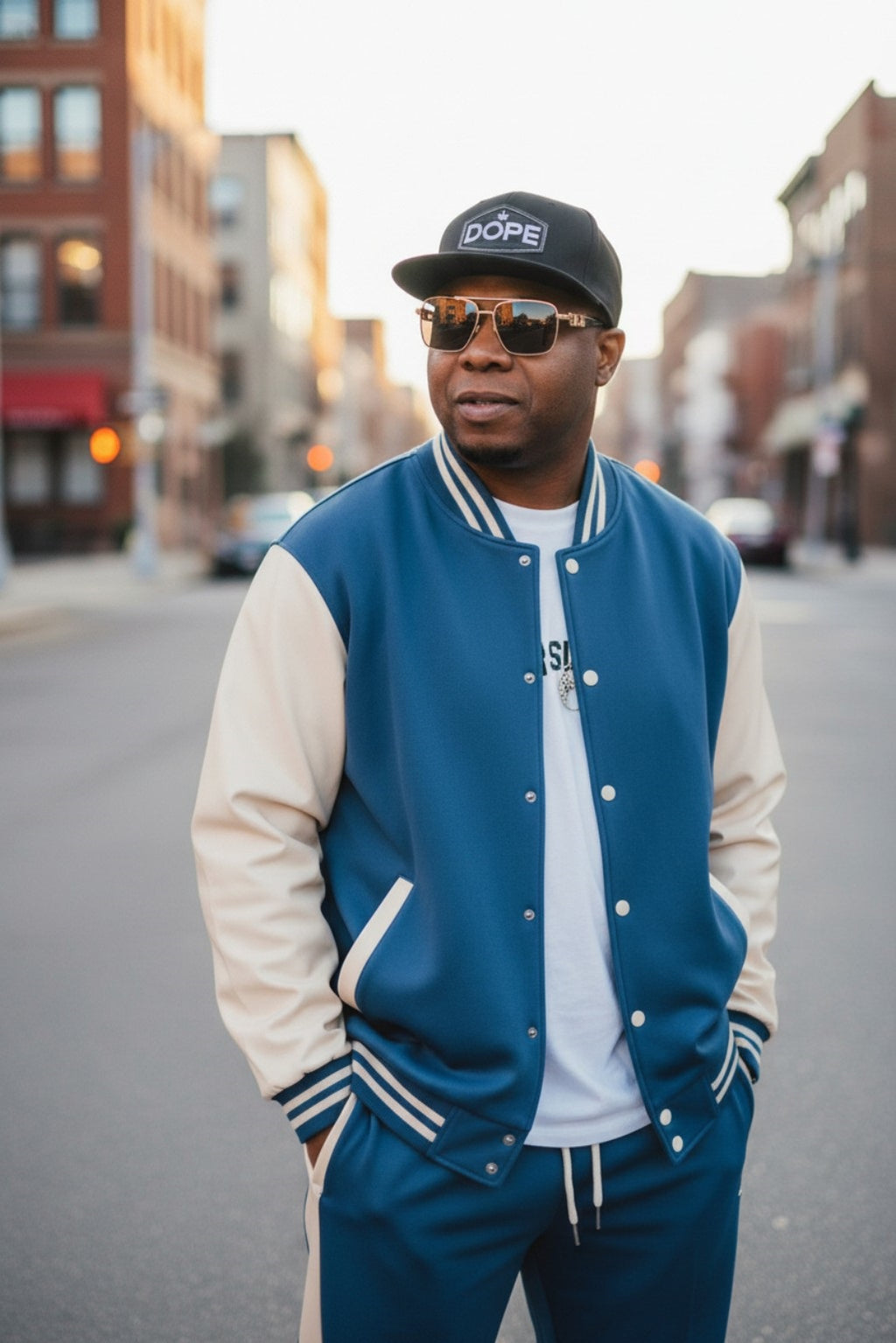 Mens Casual Snap Button Front Jacket & Pants Set