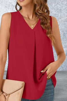 Sleeveless V-Neck Tank Top
