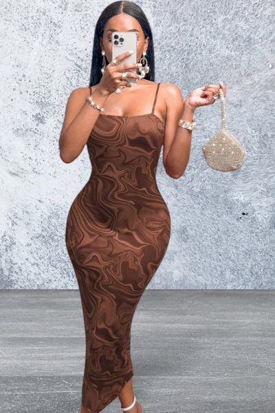 Backless Spaghetti Strap Sleeveless Maxi Dress