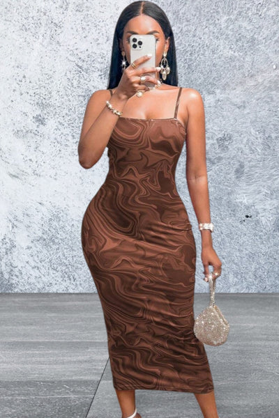 Backless Spaghetti Strap Sleeveless Maxi Dress