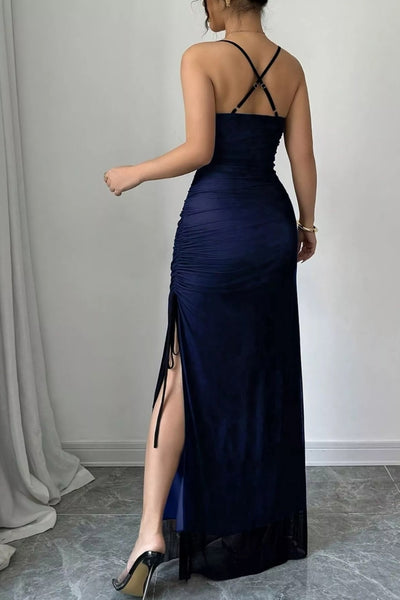 Sequin Sheer Long Sleeve Midi Dress