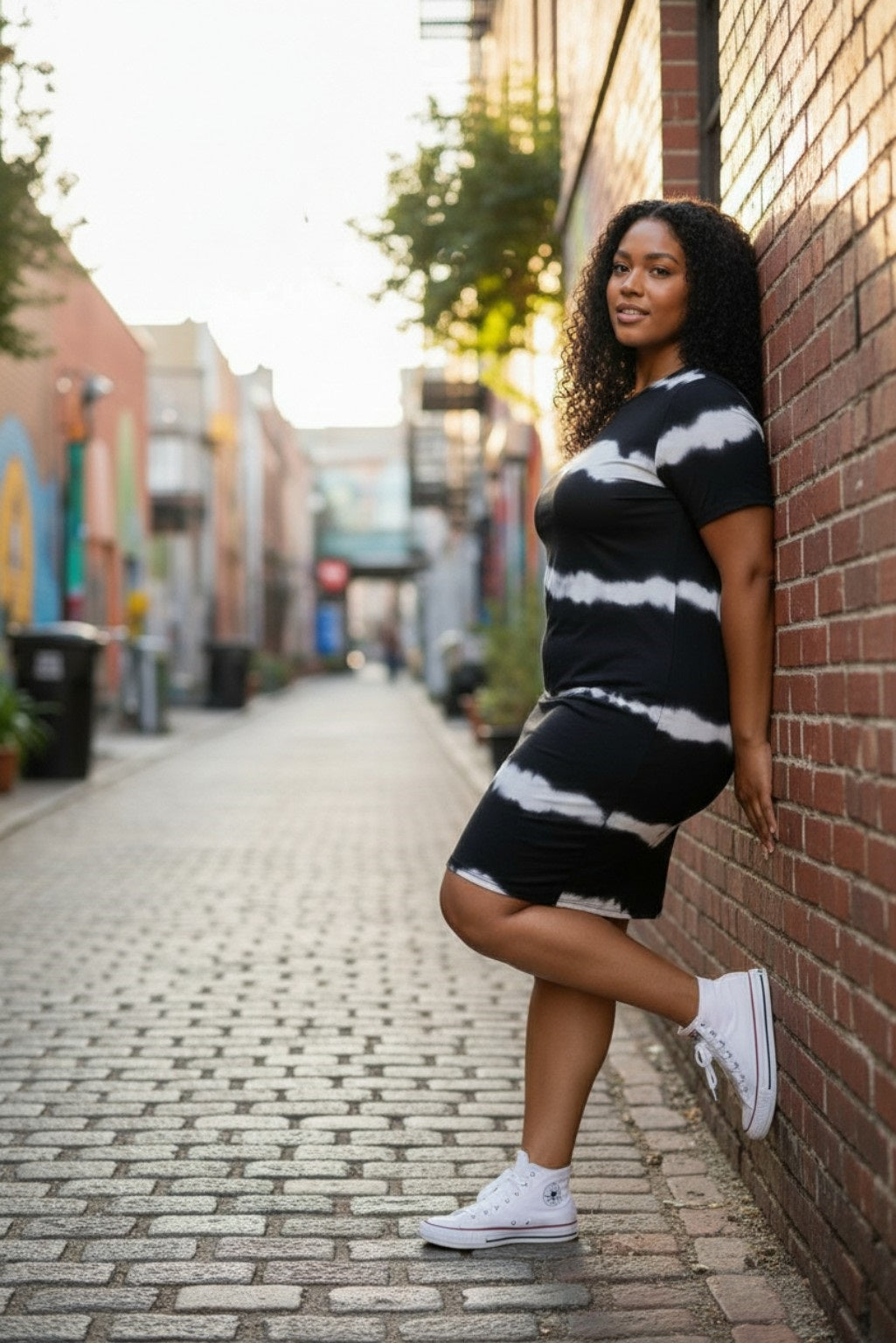 Short Sleeve Tie-dye Dress