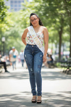 Juniors stretchy high rise skinny dark blue jeans