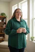 Women's Cable Texture Long Sleeve Shacket