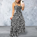 Leopard Print Spaghetti Strap Maxi Dress