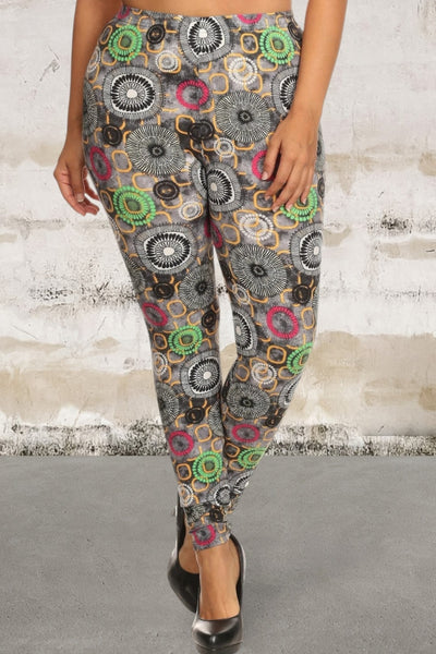 Plus Size Abstract Print Leggings