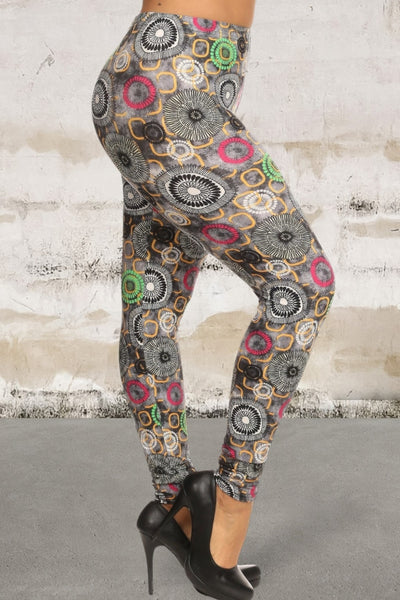 Plus Size Abstract Print Leggings