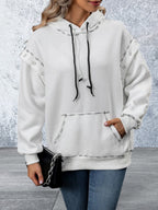 Drawstring Kangaroo Pockets Hoodie