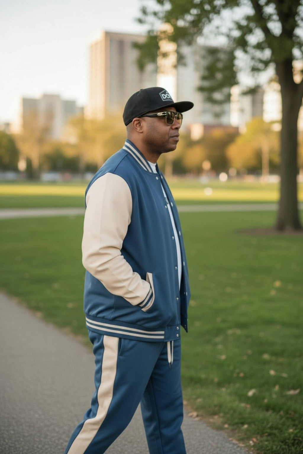 Mens Casual Snap Button Front Jacket & Pants Set