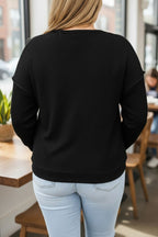 Plus Size Leopard Waffle Knit Top