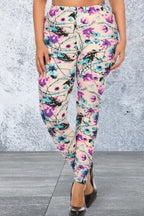 Plus Size Floral Print Leggings