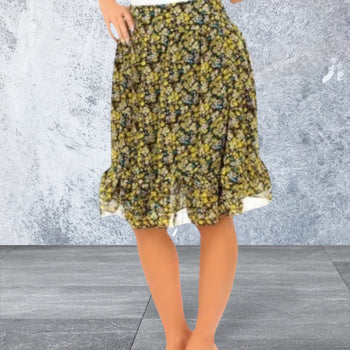 Women's Floral print knee length skirt