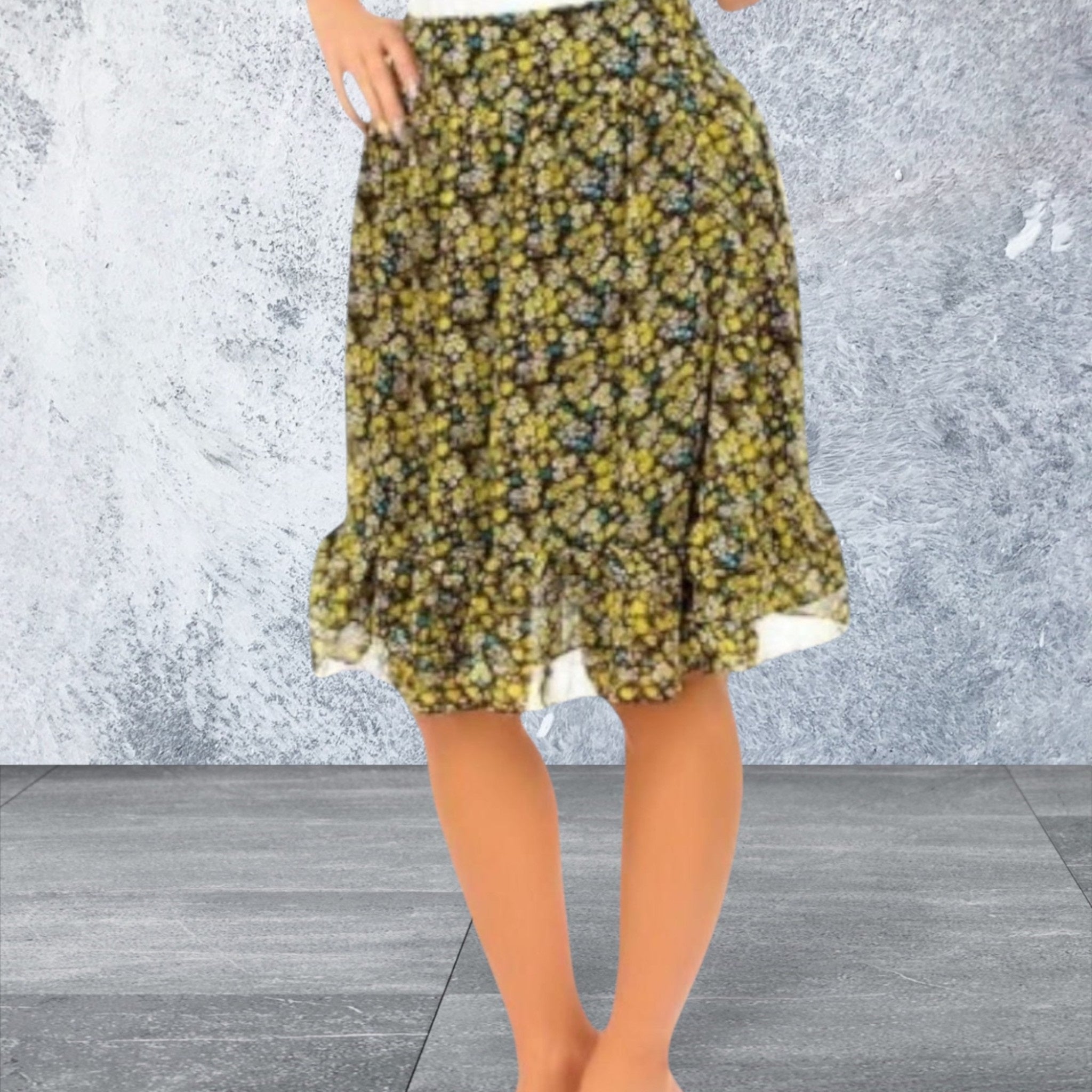 Women's Floral print knee length skirt