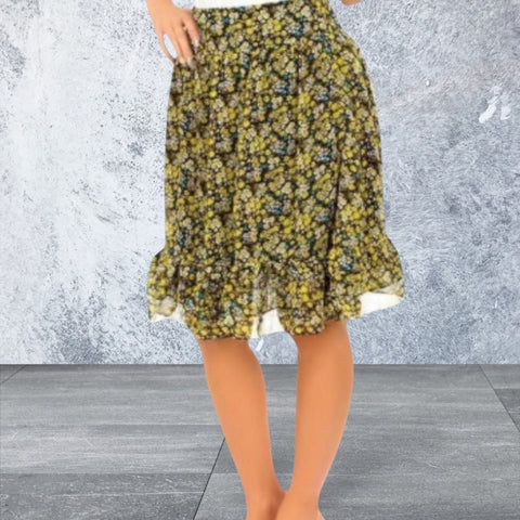 Women's Floral print knee length skirt