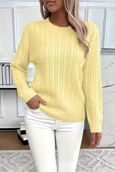 Cable Knit Round Neck Sweater