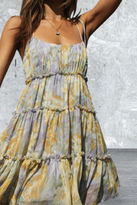 Sleeveless Square Neck Light Weight Mini Cami Dress