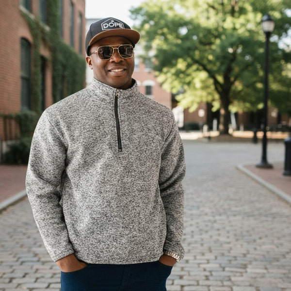 Men long sleeve 1/4 zip front sweater