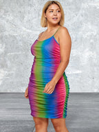 Plus Size Sleeveless Mini Multi Color Dress