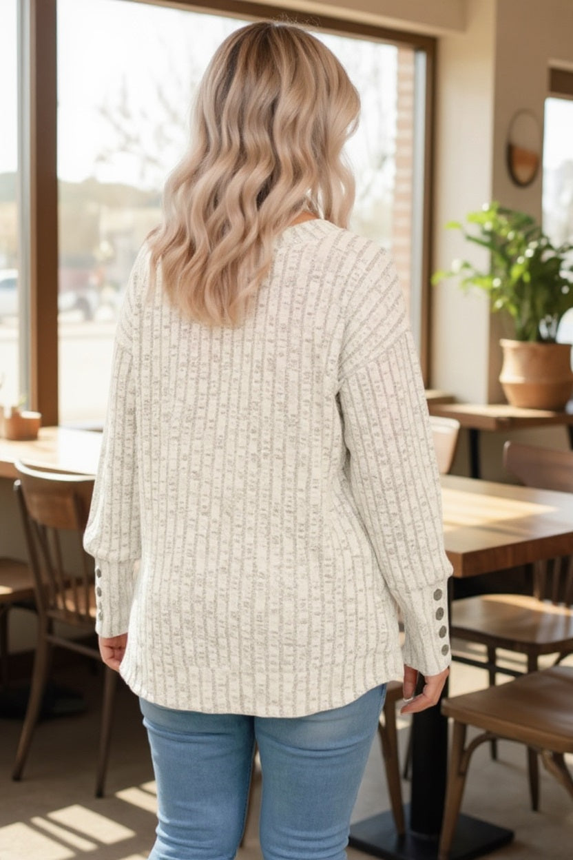 Long Sleeve V-neck Soft And Stretchy Fall Knit Sweater