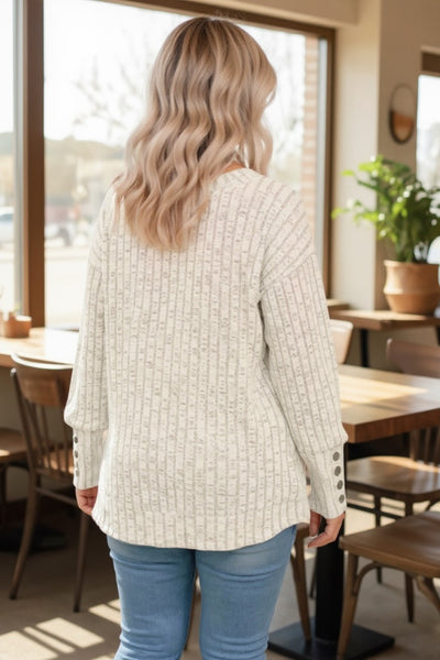 Long Sleeve V-neck Soft And Stretchy Fall Knit Sweater