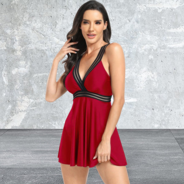 Lace Sleeveless Deep V Neck Swimsuits