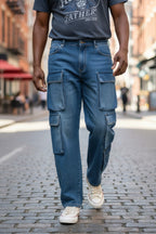 Men's loose Fit Cargo Jeans