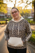 Leopard Print Kangaroo Pocket Hooded