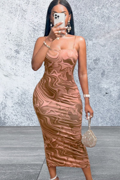 Backless Spaghetti Strap Sleeveless Maxi Dress