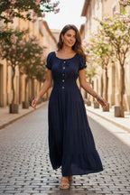 Women's Ostoo Off Shoulder Short Sleeve Maxi Long Dress