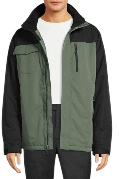 Men's green and black hooded Jacket