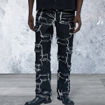 Men's Straight Leg Black Denim Jeans