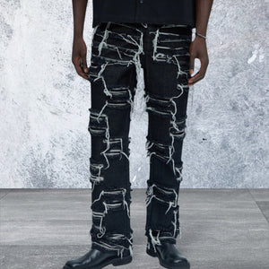 Men's Straight Leg Black Denim Jeans