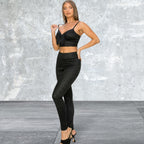 Sleeveless Snake Print Crop Top And Legging Set