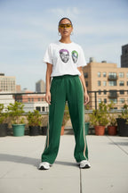 Plus Size Stretch Drawstring Wide Leg Sweatpants