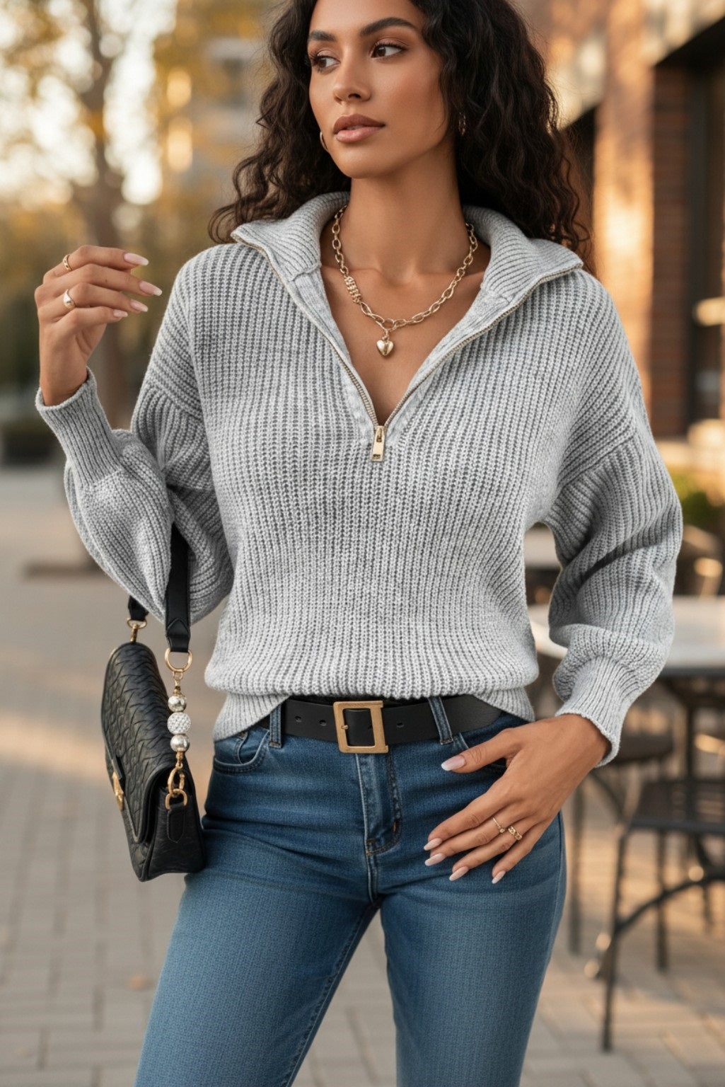 Long Sleeve Half Zip Sweater