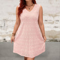 Plus Size V-Neck Sleeveless Summer Dress