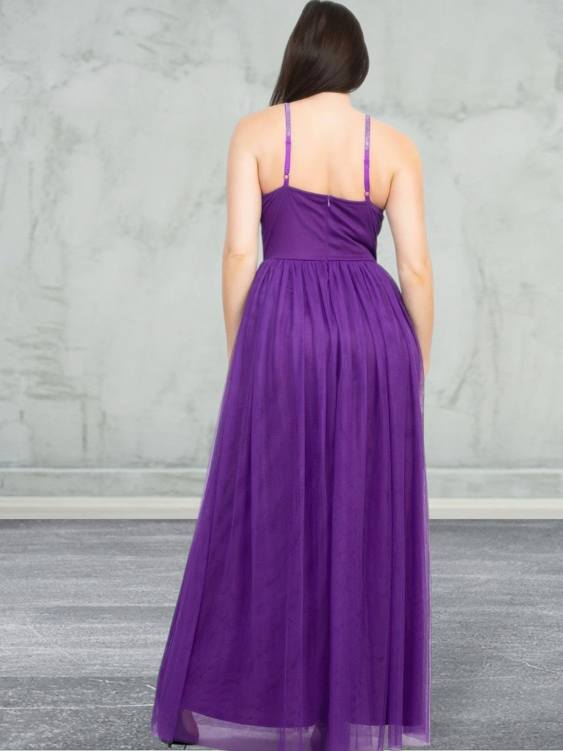 Sleeveless Tulle Maxi Dress