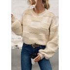  Crew Neck Loose Long Sleeve Sweater
