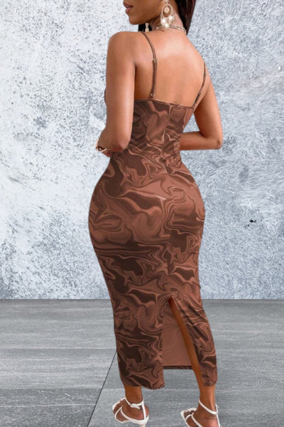 Backless Spaghetti Strap Sleeveless Maxi Dress